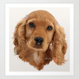 Golden Cocker Spaniel Pup Art Print