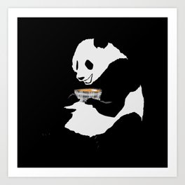 Panda Eating Ramen Noodles Art Print