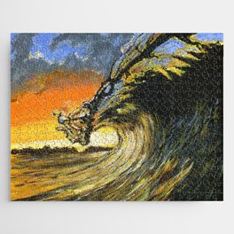 Big Wave at Sunset Jigsaw Puzzle