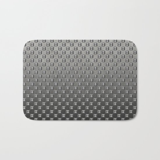 Silver Shine square embellishment on grey Bath Mat