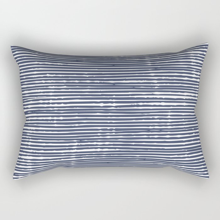 Abstract Stripes Pattern, Indigo, Navy Blue Rectangular Pillow