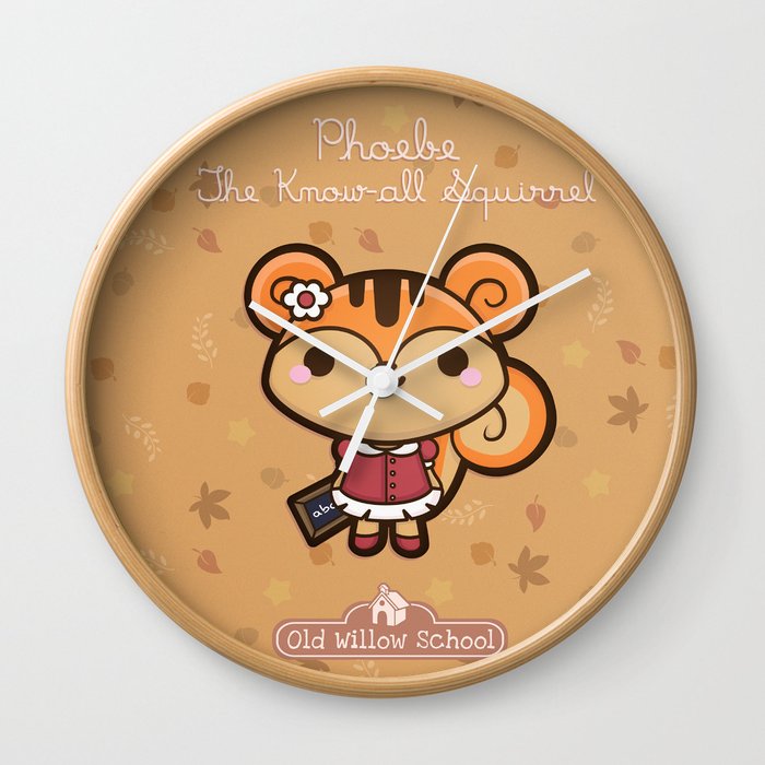 Phoebe the Know-all Squirrel Wall Clock
