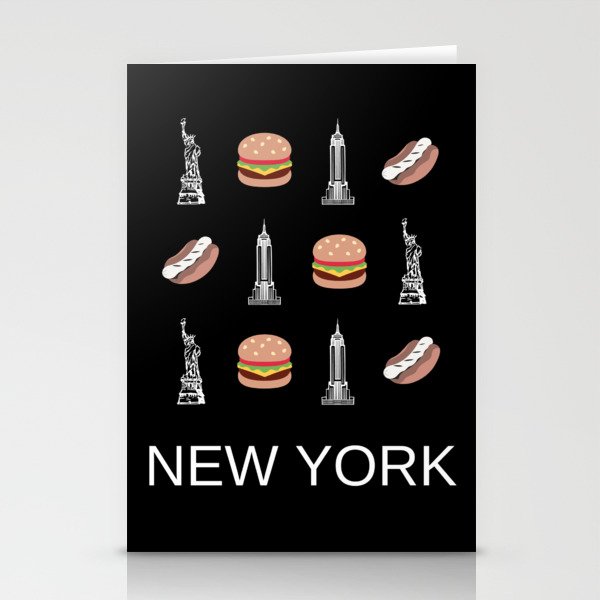 New York Retro Art Decor Boho Vacations Black Modern Decor Illustration  Stationery Cards
