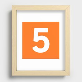 Number 5 (White & Orange) Recessed Framed Print
