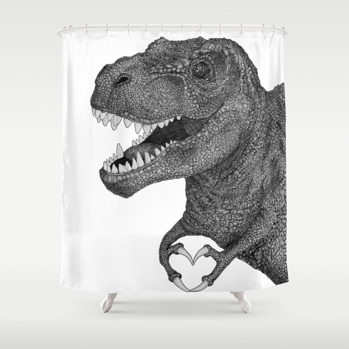 Dino Love Shower Curtain