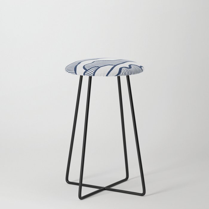 Abstract mountains line 1 Counter Stool