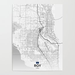 Roy, Utah, United States - Light City Map Poster