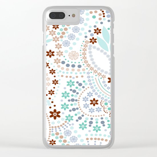 Colorful pattern light pastel colors with beads Clear iPhone Case