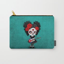 Day of the Dead Girl Playing Cuban Flag Guitar Carry-All Pouch