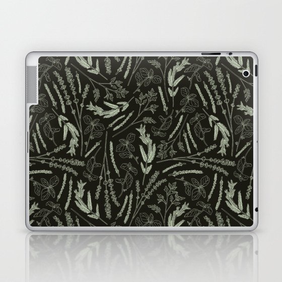 Fresh Herbs on a Dark Background Laptop & iPad Skin