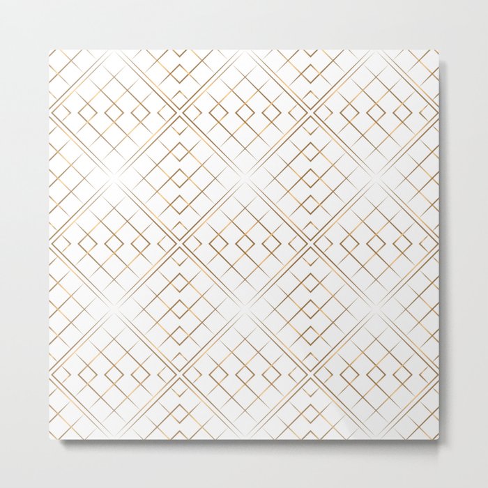 Gold geometric pattern Metal Print