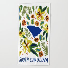 South Carolina + Florals Beach Towel