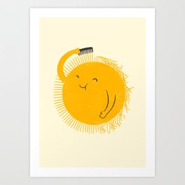 Here comes the sun Kunstdrucke | Happyday, Drawing, Hair, Sunshine, Yellow, Curated, Salloon, Digital, Morning, Summer 