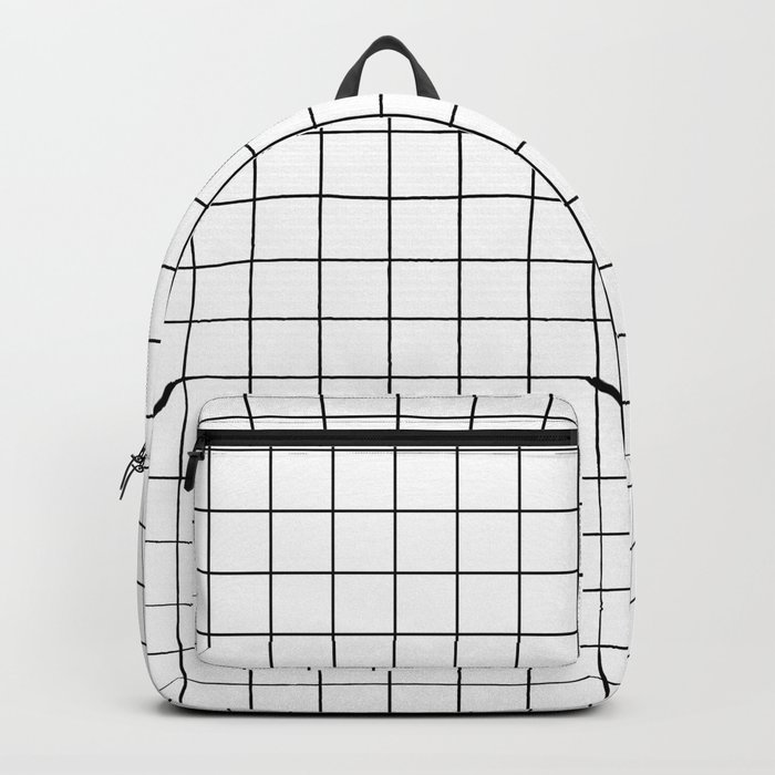 Grid in White/Black Backpack