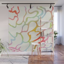 Colorful Wavy Lines Pattern \\ Multicolor Gradient Wall Mural