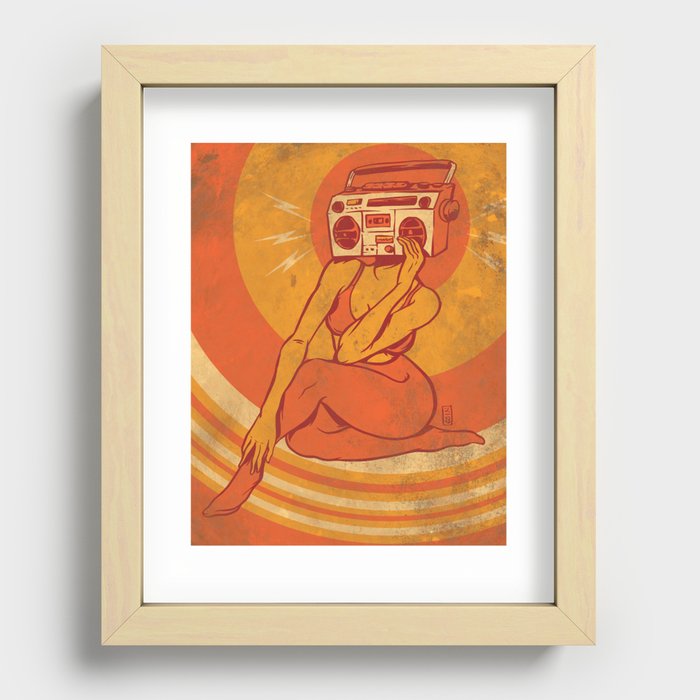 She Goes Boom Recessed Framed Print