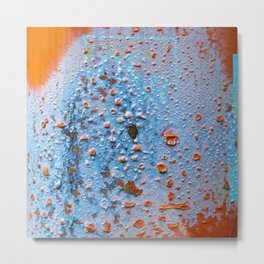 dustbin Metal Print | Photo, Burn, Abtraction, Abstract, Minimalisitc, Blue, Texture, Color, Colorcolorful, Ornage 