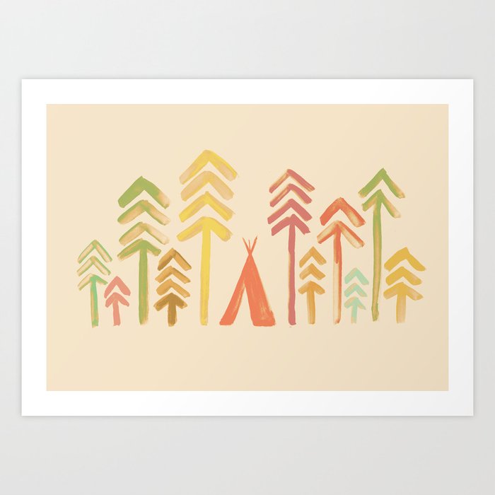 Tepee in the forest Art Print