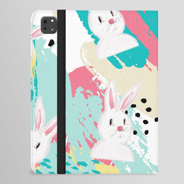 Easter Bunny On Acrylic Paint Pattern  iPad Folio Case