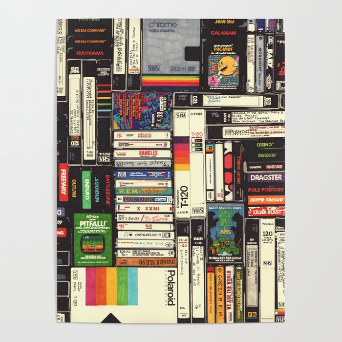 Cassettes, VHS & Video Games Poster by HOLLIS BROWN THORNTON | Society6