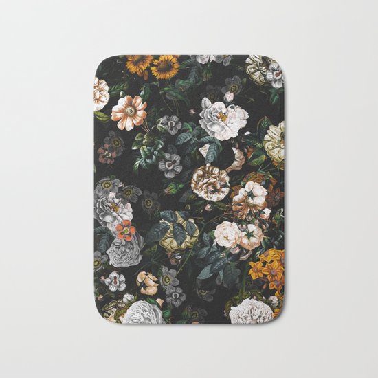 Floral Night Garden Bath Mat