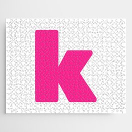 k (Dark Pink & White Letter) Jigsaw Puzzle