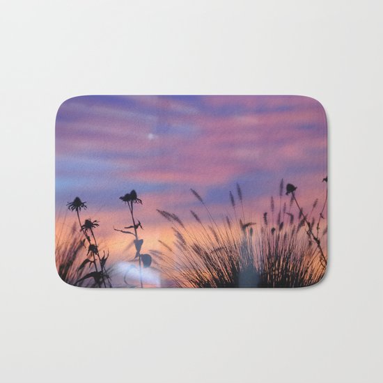 LOOK OUTSIDE - Flowers & Sunset #1 #art #society6 Bath Mat