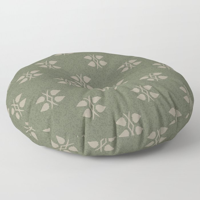 Green minimalist retro pattern  Floor Pillow
