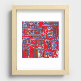 Red Italia Pattern Recessed Framed Print