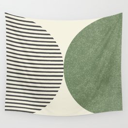 Semicircle Stripes - Green Wall Tapestry