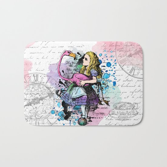Alice in Wonderland collage Bath Mat
