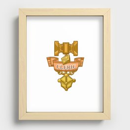 Cleric Hammer, d8 and Lantern Coat of Arms Recessed Framed Print