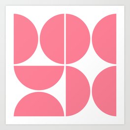Mid Century Modern Pink Square Art Print