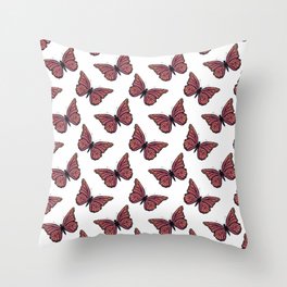 Beautiful orange butterflies pattern Throw Pillow