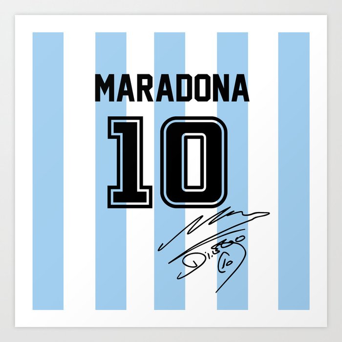 Maradona 10 Jersey Art Print
