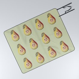 Pearman- pear fruit with a face Picnic Blanket
