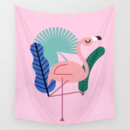 Chic flamingo in the tropical Wall Tapestry
