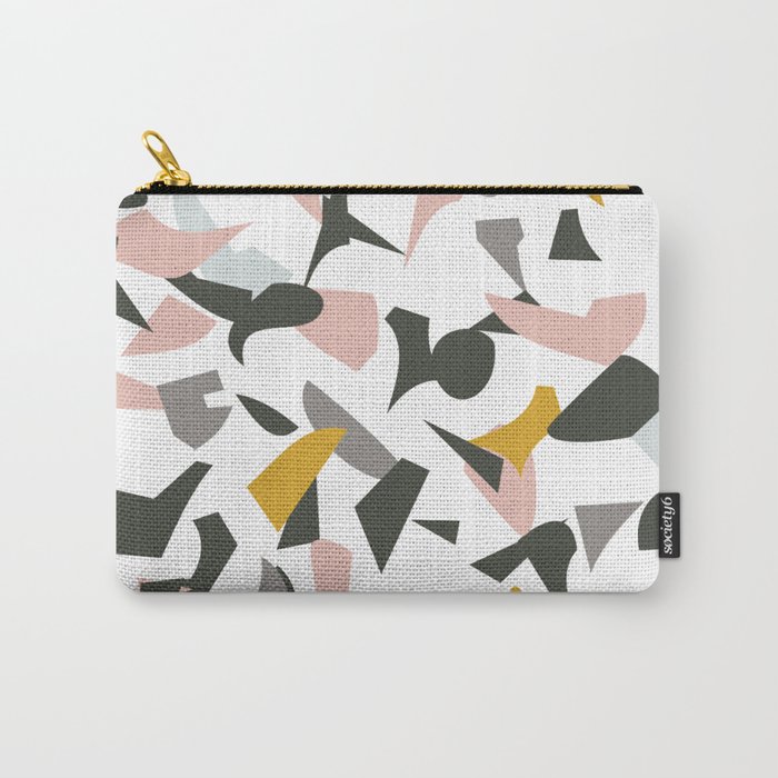 Terrazzo #3 in Pink & Ochre Carry-All Pouch