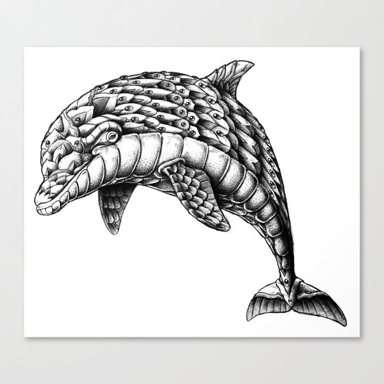 Ornate Dolphin Canvas Print