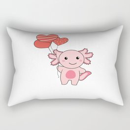 Axolotl For Valentine's Day Cute Animals With Rectangular Pillow