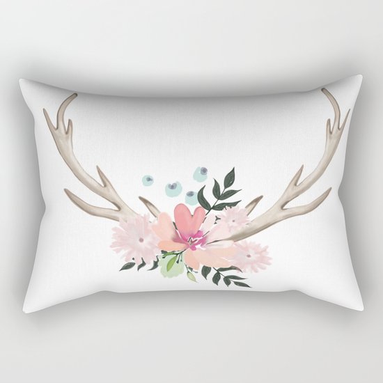 watercolor horns Rectangular Pillow