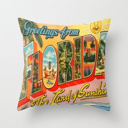Greetings From Florida Throw Pillow