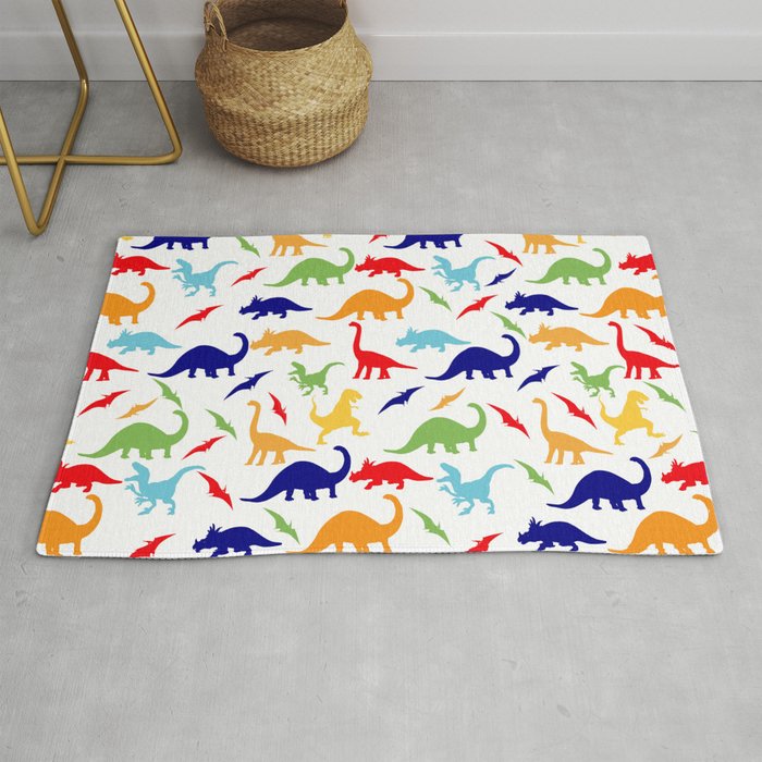 Colorful Dinosaurs Pattern Rug
