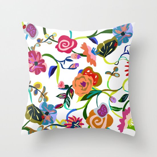 Flower Garden I Throw Pillow
