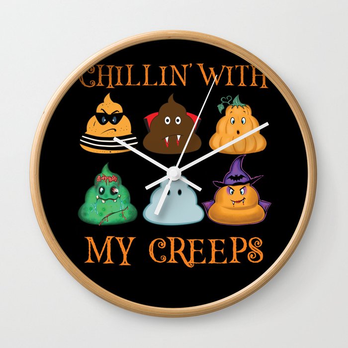 Chillin' With My Creeps Wall Clock