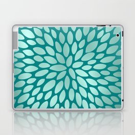 Floral Bloom in Teal Modern Art Prints Laptop Skin