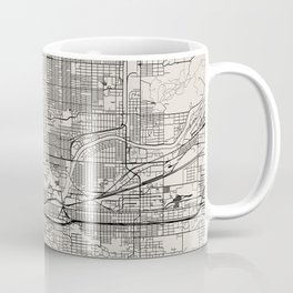 Spokane USA - City Map in Black and White - Minimal Aesthetic Mug