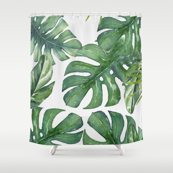 Monstera Leaves Shower Curtain By Nadja1 Society6
