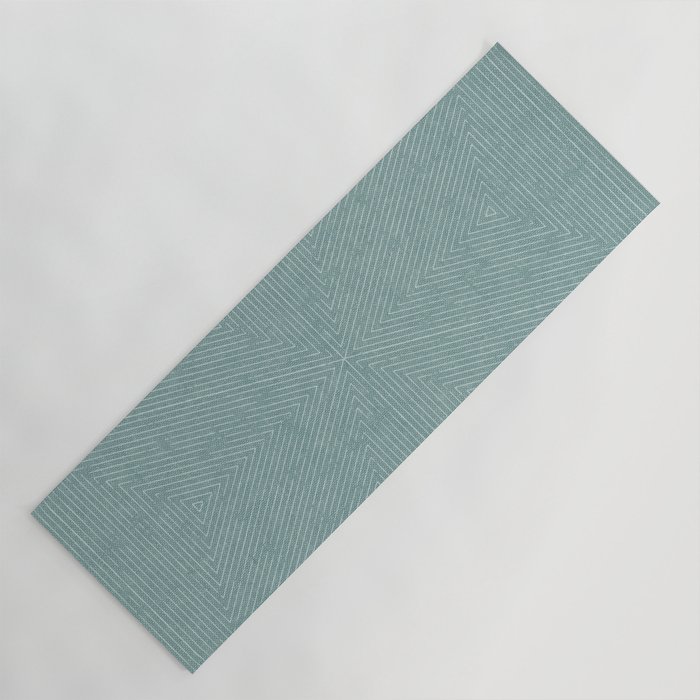 boho triangle stripes - dusty blue Yoga Mat