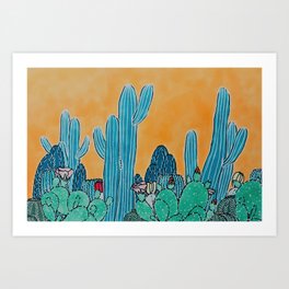 Cactus Landscape Art Print